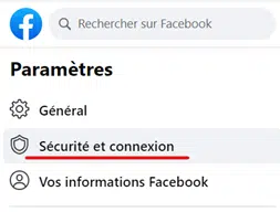 Etape 1 ter - Facebook Sécurité et connexion Tuto Facebook parametres Sécurité et connexion