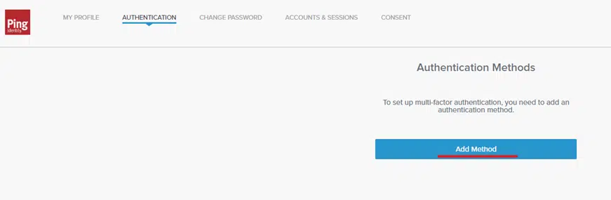Etape 2 – Add authentification method Ping Identity
