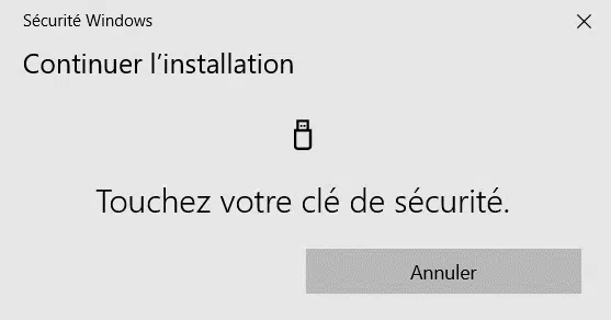 Etape 3 – Touchez votre clé de sécurité Ping Identity