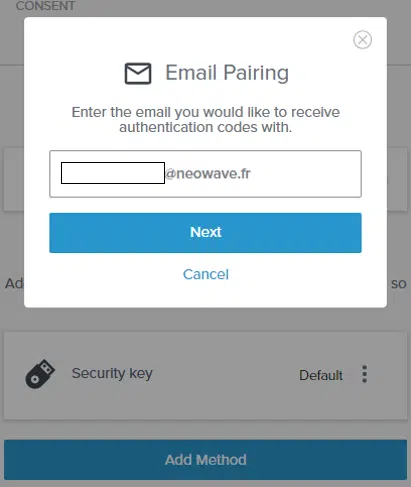 Etape 4 – Couplage email Ping Identity
