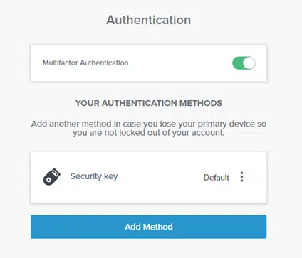 Etape 4 – ajout méthode authentification email Ping Identity