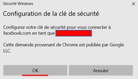 Etape 5 Configuration de la clé de sécurité Tuto Facebook Configuration de la clé de sécurité