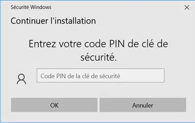 Etape 5 - entrez votre code PIN Tuto Facebook Entrez votre code PIN de clé de sécurité