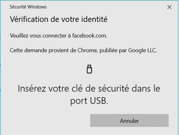 Pour future connexion Facebook - Insérer votre clé de sécurité dans le port USB image-15