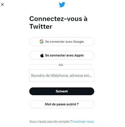 Connexion à Twitter
