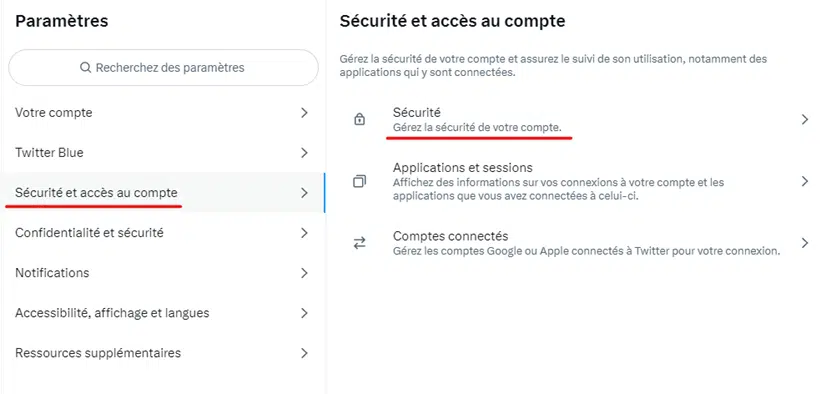 Sécurité et accès au compte Twitter