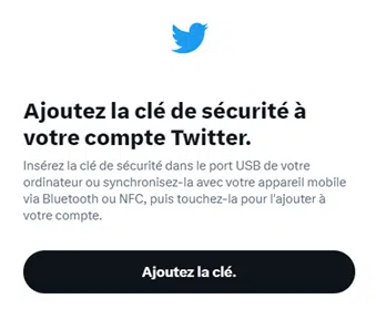 Ajoutez votre clé de sécurité à votre compte Twitter
