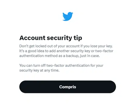 Account security tip sur Twitter