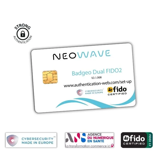 Carte à puce Badgeo Dual FIDO2 de NEOWAVE