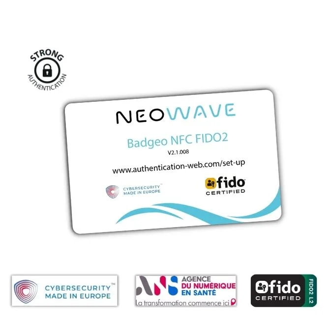 Carte à puce Badgeo NFC FIDO2 de NEOWA